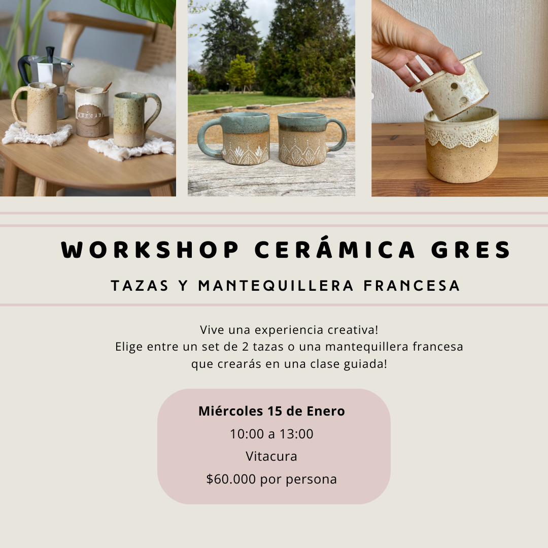 Workshop Mantequillera Francesa / Tazas 15 de Enero